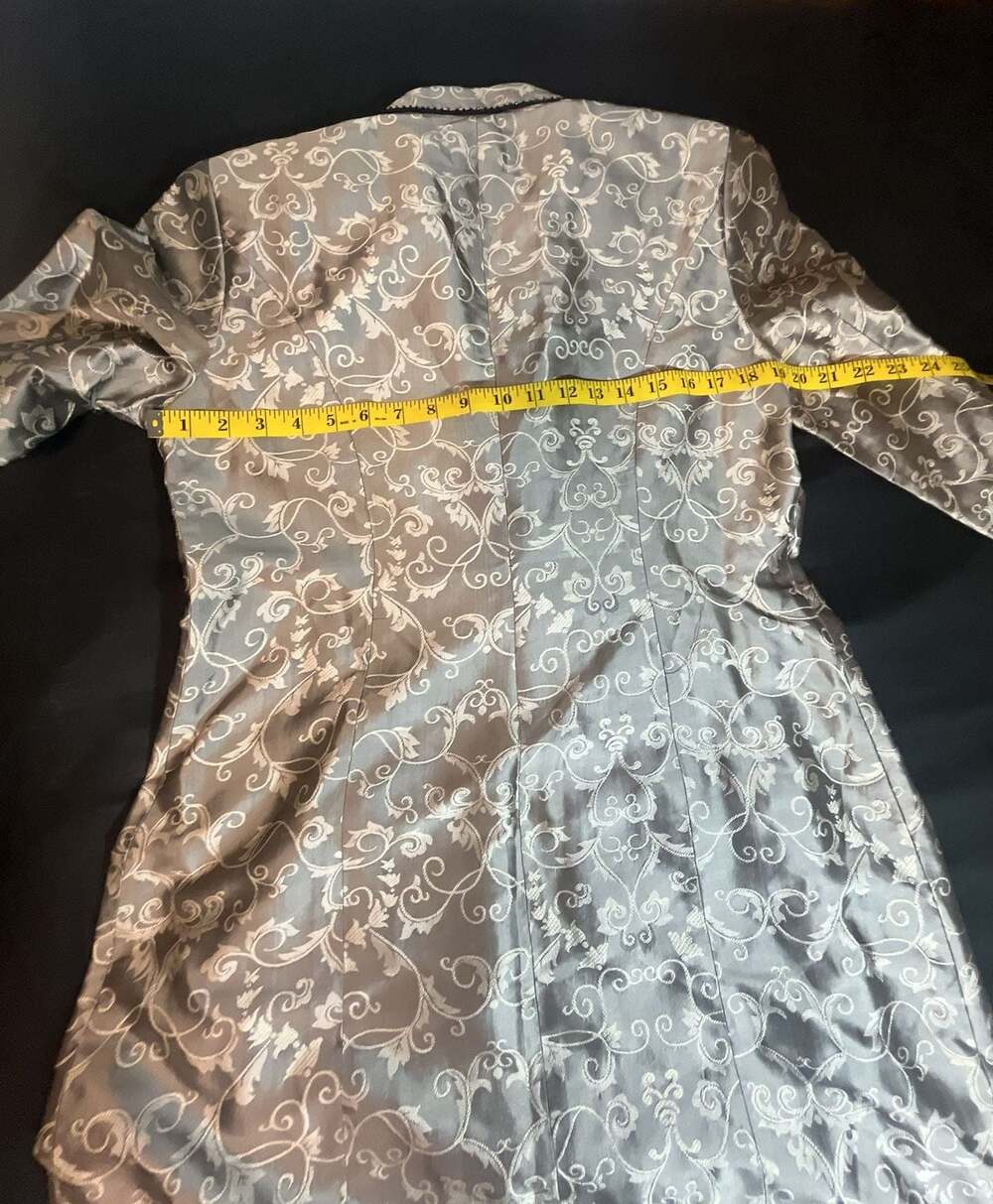 Adrianna Papell Occasions Size 10 Silk Brocade Long Coat - Picture 7 of 8